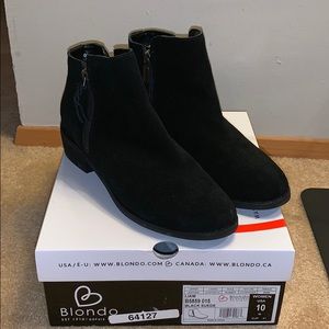 Blondo Liam Waterproof Black Suede Ankle Boots